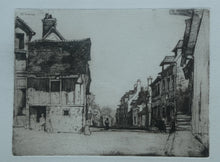 Load image into Gallery viewer, SCOTTISH ART: 1899 D.Y. Cameron Pencil Signed Etching &quot;A Norman Village&quot; (1904)
