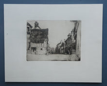 Load image into Gallery viewer, SCOTTISH ART: 1899 D.Y. Cameron Pencil Signed Etching &quot;A Norman Village&quot; (1904)
