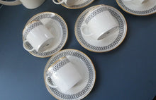 Load image into Gallery viewer, Stylish 1970s SUSIE COOPER for WEDGWOOD. Complete Bone China Coffee Set. COLOSSEUM Pattern
