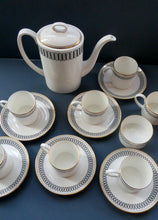 Load image into Gallery viewer, Stylish 1970s SUSIE COOPER for WEDGWOOD. Complete Bone China Coffee Set. COLOSSEUM Pattern
