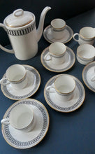 Load image into Gallery viewer, Stylish 1970s SUSIE COOPER for WEDGWOOD. Complete Bone China Coffee Set. COLOSSEUM Pattern
