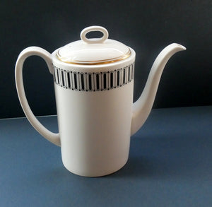 Stylish 1970s SUSIE COOPER for WEDGWOOD. Complete Bone China Coffee Set. COLOSSEUM Pattern