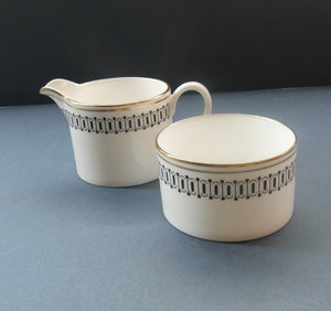 Stylish 1970s SUSIE COOPER for WEDGWOOD. Complete Bone China Coffee Set. COLOSSEUM Pattern