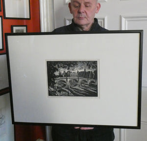 Ethelbert White (1891-1972). Wood Engraving of the Pont Neuf, Paris (c 1925). Signed in Pencil