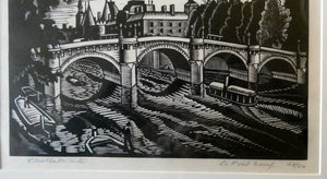 Ethelbert White (1891-1972). Wood Engraving of the Pont Neuf, Paris (c 1925). Signed in Pencil