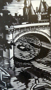 Ethelbert White (1891-1972). Wood Engraving of the Pont Neuf, Paris (c 1925). Signed in Pencil