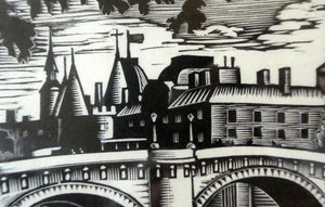 Ethelbert White (1891-1972). Wood Engraving of the Pont Neuf, Paris (c 1925). Signed in Pencil