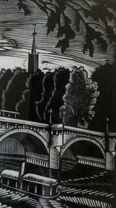 Ethelbert White (1891-1972). Wood Engraving of the Pont Neuf, Paris (c 1925). Signed in Pencil