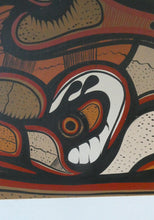 Load image into Gallery viewer, CANADIAN ART: Joshim Kakegamic (1952 - 1993). Acrylic Painting on board. Entitled &quot;Lazy Bear&quot;
