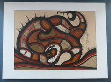 Load image into Gallery viewer, CANADIAN ART: Joshim Kakegamic (1952 - 1993). Acrylic Painting on board. Entitled &quot;Lazy Bear&quot;
