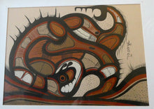 Load image into Gallery viewer, CANADIAN ART: Joshim Kakegamic (1952 - 1993). Acrylic Painting on board. Entitled &quot;Lazy Bear&quot;
