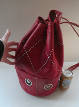 Load image into Gallery viewer, Vintage 1960s &quot;Native America Style&quot; Red Leather Duffle Bag
