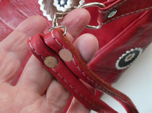 Load image into Gallery viewer, Vintage 1960s &quot;Native America Style&quot; Red Leather Duffle Bag
