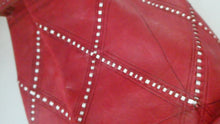 Load image into Gallery viewer, Vintage 1960s &quot;Native America Style&quot; Red Leather Duffle Bag
