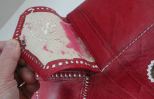 Load image into Gallery viewer, Vintage 1960s &quot;Native America Style&quot; Red Leather Duffle Bag
