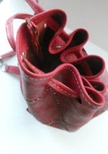 Load image into Gallery viewer, Vintage 1960s &quot;Native America Style&quot; Red Leather Duffle Bag
