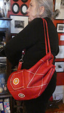 Load image into Gallery viewer, Vintage 1960s &quot;Native America Style&quot; Red Leather Duffle Bag
