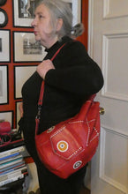 Load image into Gallery viewer, Vintage 1960s &quot;Native America Style&quot; Red Leather Duffle Bag
