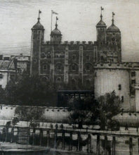 Load image into Gallery viewer, MORTIMER MENPES (1855 - 1938) The Tower of London (1900). Etching and Drypoint. Pencil Signed
