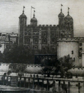 MORTIMER MENPES (1855 - 1938) The Tower of London (1900). Etching and Drypoint. Pencil Signed