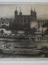 Load image into Gallery viewer, MORTIMER MENPES (1855 - 1938) The Tower of London (1900). Etching and Drypoint. Pencil Signed
