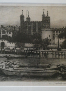 MORTIMER MENPES (1855 - 1938) The Tower of London (1900). Etching and Drypoint. Pencil Signed