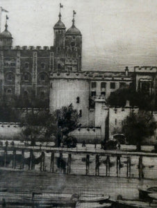 MORTIMER MENPES (1855 - 1938) The Tower of London (1900). Etching and Drypoint. Pencil Signed