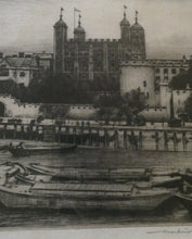 Load image into Gallery viewer, MORTIMER MENPES (1855 - 1938) The Tower of London (1900). Etching and Drypoint. Pencil Signed
