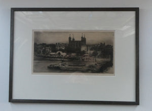 MORTIMER MENPES (1855 - 1938) The Tower of London (1900). Etching and Drypoint. Pencil Signed