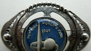 Rare 1930s World's Fair Souvenir. Silver Brooch for New York World's Fair 1939