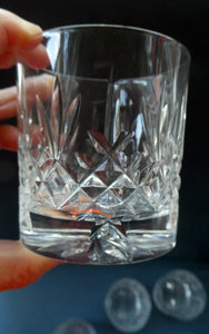 SET OF SIX. Edinburgh Crystal Large Old Fashioned Whisky Tumblers. LOMOND PATTERN 3 1/4 inches