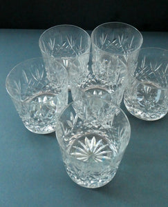 SET OF SIX. Edinburgh Crystal Large Old Fashioned Whisky Tumblers. LOMOND PATTERN 3 1/4 inches