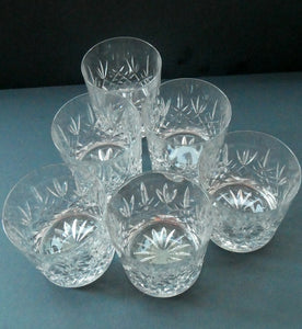 SET OF SIX. Edinburgh Crystal Large Old Fashioned Whisky Tumblers. LOMOND PATTERN 3 1/4 inches