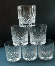 Load image into Gallery viewer, SET OF SIX. Edinburgh Crystal Large Old Fashioned Whisky Tumblers. LOMOND PATTERN 3 1/4 inches
