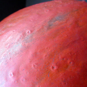 1960s West German Ruscha Vase with Scarlet Red Thick Volcano Glaze 