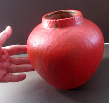 Load image into Gallery viewer, 1960s West German Ruscha Vase with Scarlet Red Thick Volcano Glaze 
