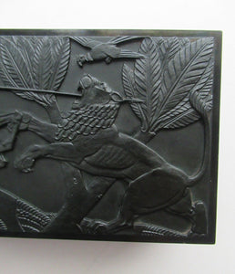 1930s Art Deco Elo Ware Cigar Box. Persian Warrior on Horseback