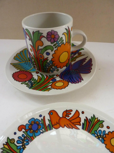 ACAPULCO Breakfast Set: TRIO. Coffee Cup, Saucer and Side Plate