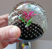 Load image into Gallery viewer, 1970s Scottish Caithness Glass Paperweight Flower in the Rain
