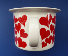 Load image into Gallery viewer, GUSTAVSBERG, Sweden. Rare 1960s Massive Oversized Cup with Red Love Hearts Decoration
