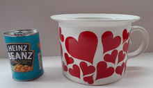 Load image into Gallery viewer, GUSTAVSBERG, Sweden. Rare 1960s Massive Oversized Cup with Red Love Hearts Decoration
