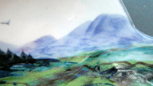 Load image into Gallery viewer, SCOTTISH POTTERY. Pretty Hand-Painted Highland Landscape HIGHLAND Stoneware Dish. Unusual Shape (detail)
