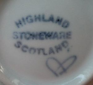 SCOTTISH POTTERY. Pretty Hand-Painted Highland Landscape HIGHLAND Stoneware Dish. Unusual Shape