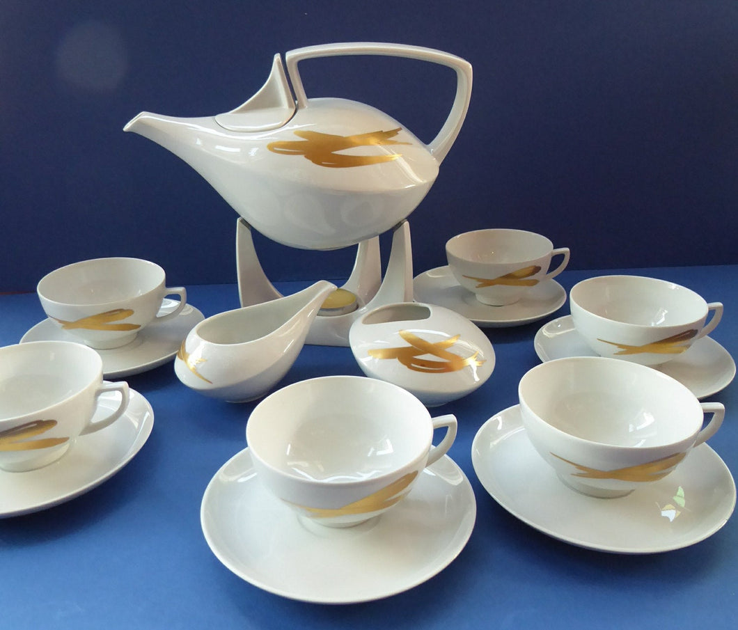 Friesland Porcelain Teaset. Golden Dream Decoration