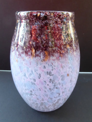 1930s Monart Glass Vase with Gold Aventurine Flakes