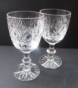 Pair of Vintage 1980s EDINBURGH CRYSTAL Glasses. Iona Pattern. Height: 5 1/4 inches