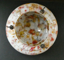 Load image into Gallery viewer, 1930s Glass Hanging Goldfish Bowl or Flycatcher Lampshade. Opaque Glass with Orange &amp; Red Tutti Frutti Splatters
