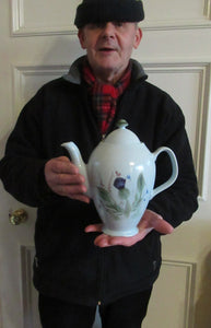 Large 1950s Buchan Portobello Stoneware Pottery Thistle Pattern Teapot