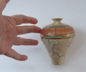 British Studio Pottery Miniature Bottle Vase by Tony Laverick 1990s