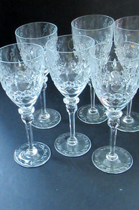 Set of Six Rogaska Long Stemmed Glasses Red Wine Crysta